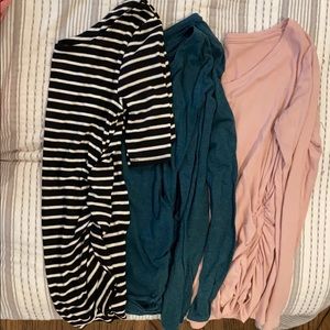 Bundle of 3 Isabel long sleeve maternity shirts